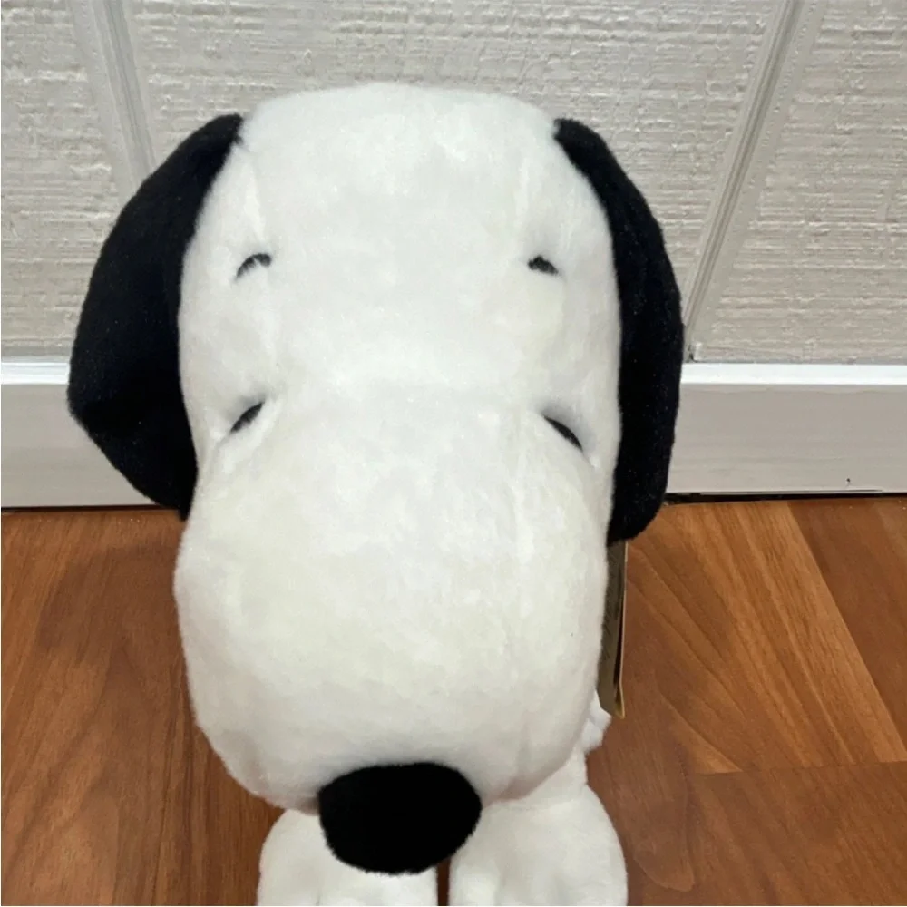 Plush Dog Toy - White and Black Soft Squeaky Puppy